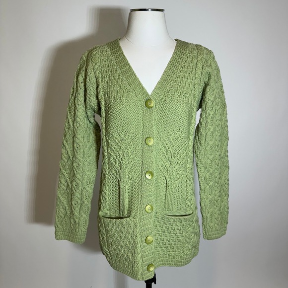 Kilronan Knitwear Merino Wool Cable Knit Cardigan Sweater...